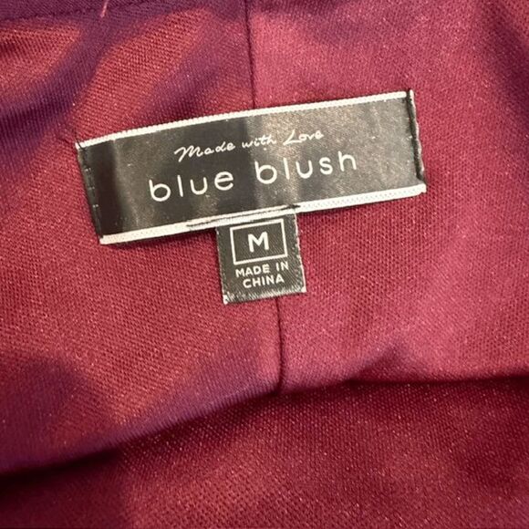 Blue Blush Strappy Mini Dress Wrap Look Adjustable Straps Wine Burgundy Medium - Picture 5 of 12